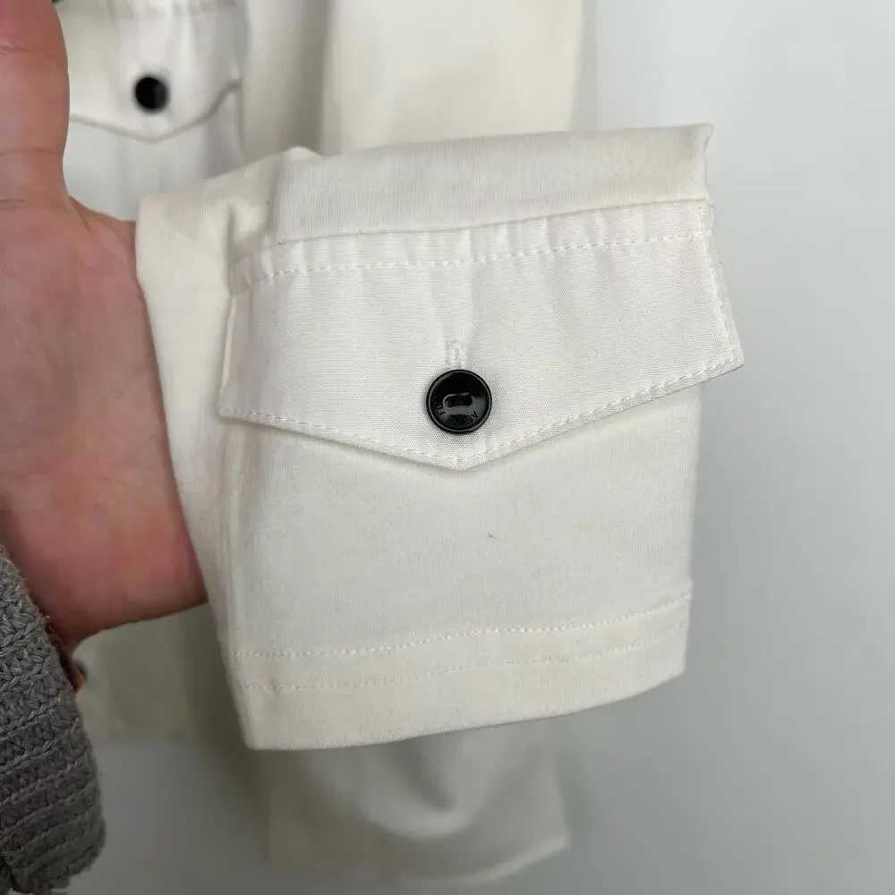 Vintage Anne Fontaine White Ruffle Collar Button-Up Blouse - Picture 7 of 7